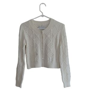 NWOT Derek Lam 10 Crosby Sweater Cardigan, Color Cream, Size S.
